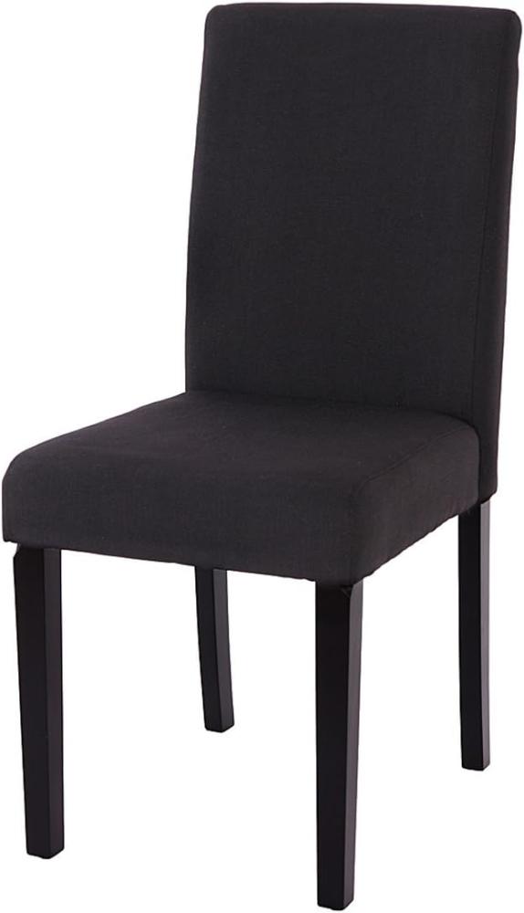 6er-Set Esszimmerstuhl 'Littau' Textil, schwarz, dunkle Beine Bild 1