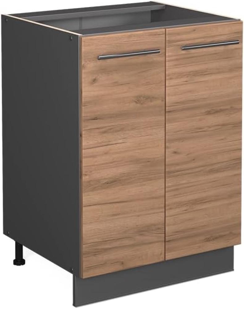 Vicco Küchenunterschrank Fame-Line, Goldkraft Eiche/Anthrazit, 60 cm, AP Eiche Bild 1