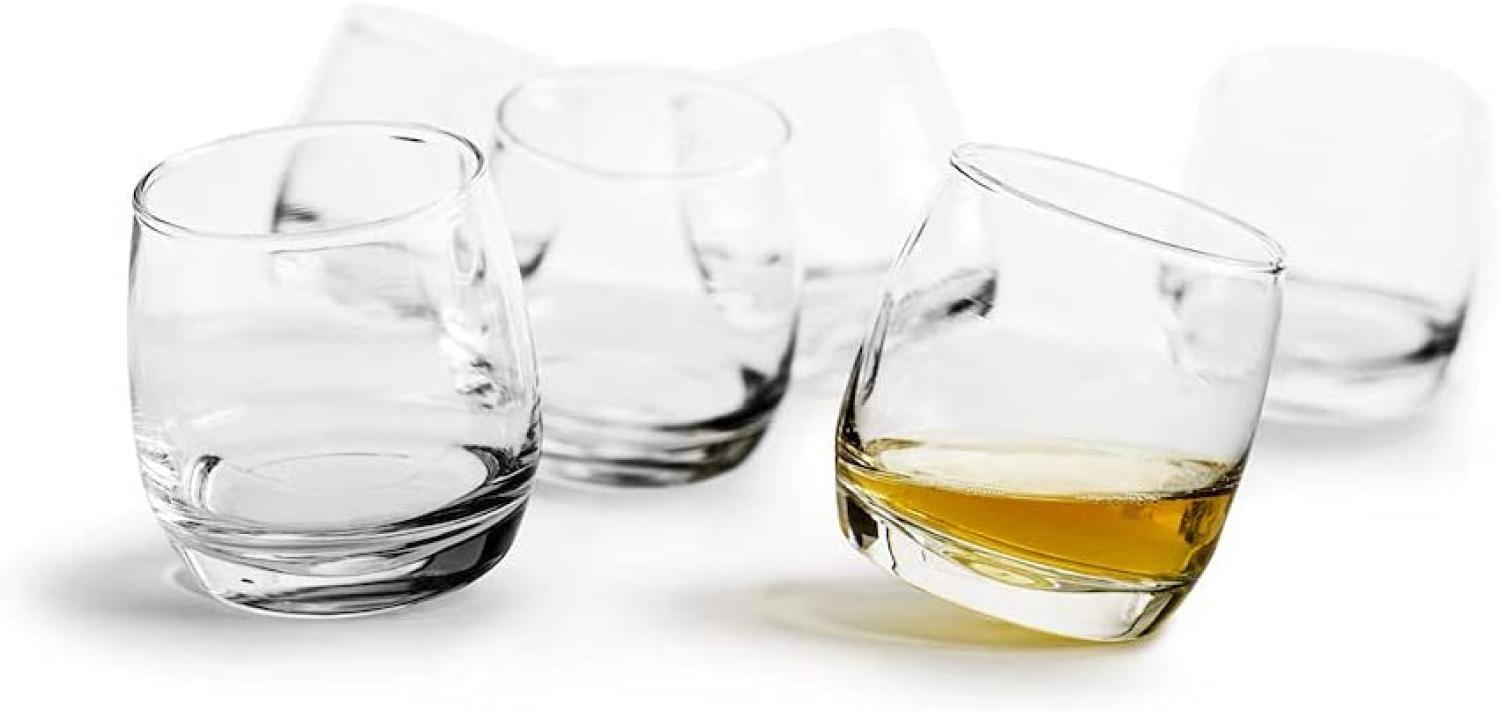 6 x Bar Rocking Whisky Glas Whiskey Trinkglas Gläser - runder Boden 200 ml Bild 1
