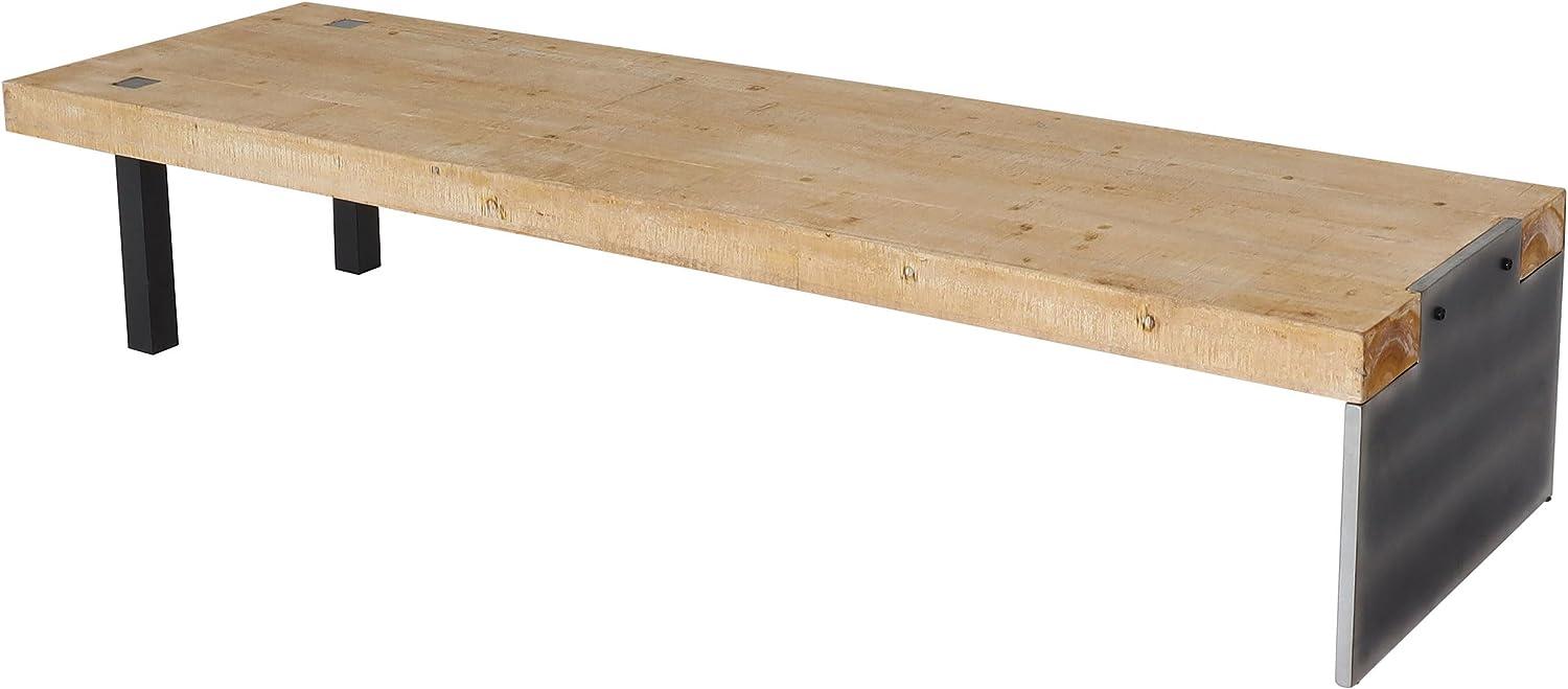 Lowboard HWC-L75, TV-Rack Fernsehtisch TV-Tisch, Industrial Massiv-Holz MVG-zertifiziert 40x200x60cm, natur Bild 1