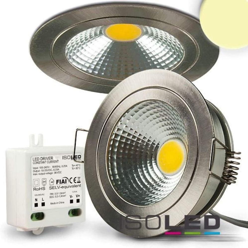 ISOLED LED Einbaustrahler COB mit Reflektor, 5W, 60°, nickel geb, warmweiß Bild 1