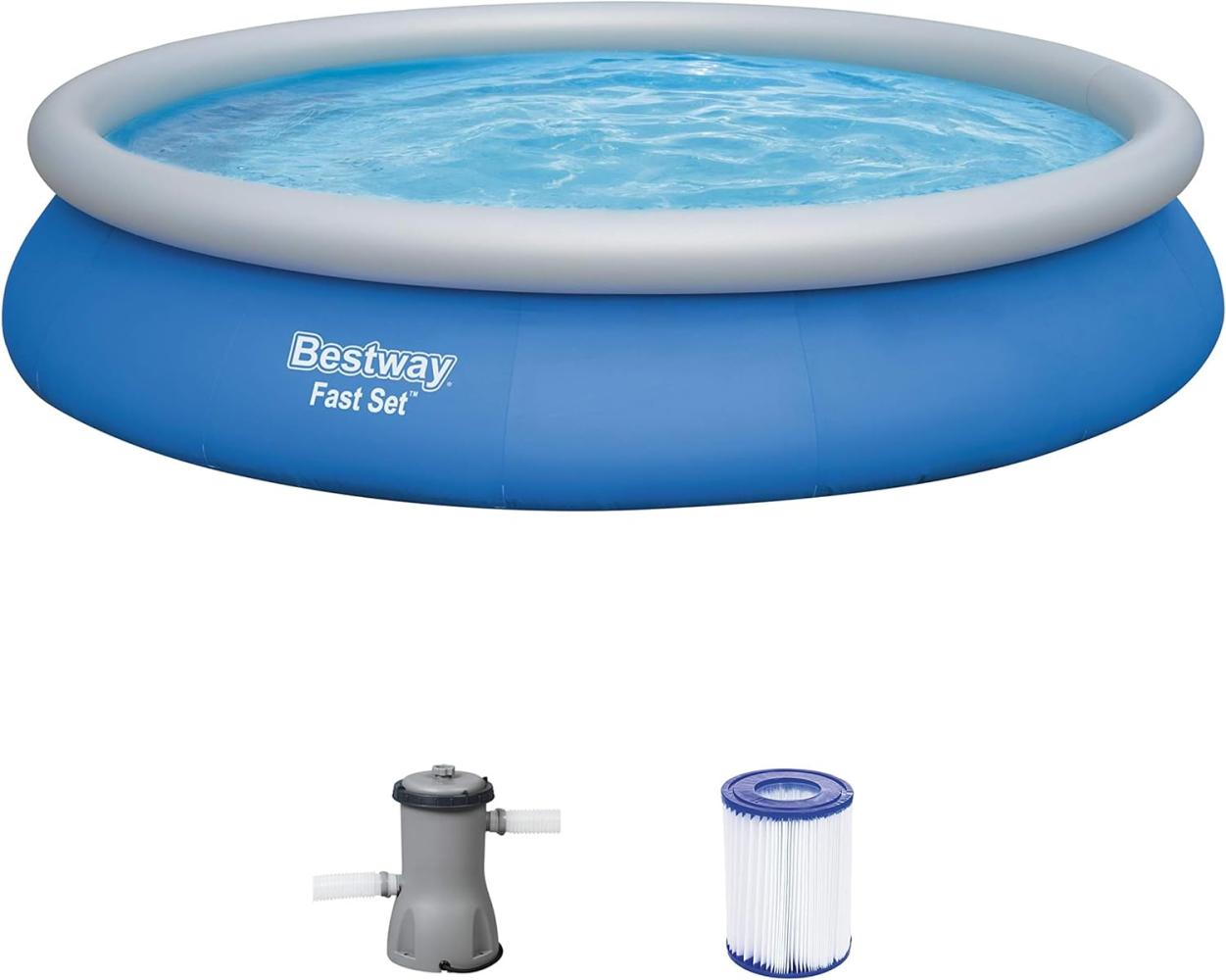 Fast Set™ Aufstellpool-Set mit Filterpumpe Ø 457 x 84 cm, blau, rund Bild 1