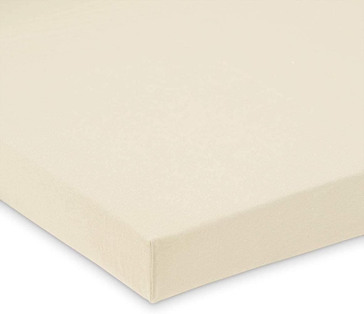 FabiMax BIO-Baumwolle Jersey Spannbettlaken für Laufgitter 75x100 cm, beige Bild 1