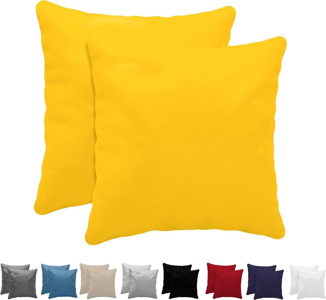 Dreamzie Kissenbezug 60x60 (Set mit 2) - 100% Jersey Baumwolle 150 g/qm Kissenbezüge -Gelb - Für Kissenhülle 60x60 - Kissenhülle - Resistent und Hypoallergen Bild 1