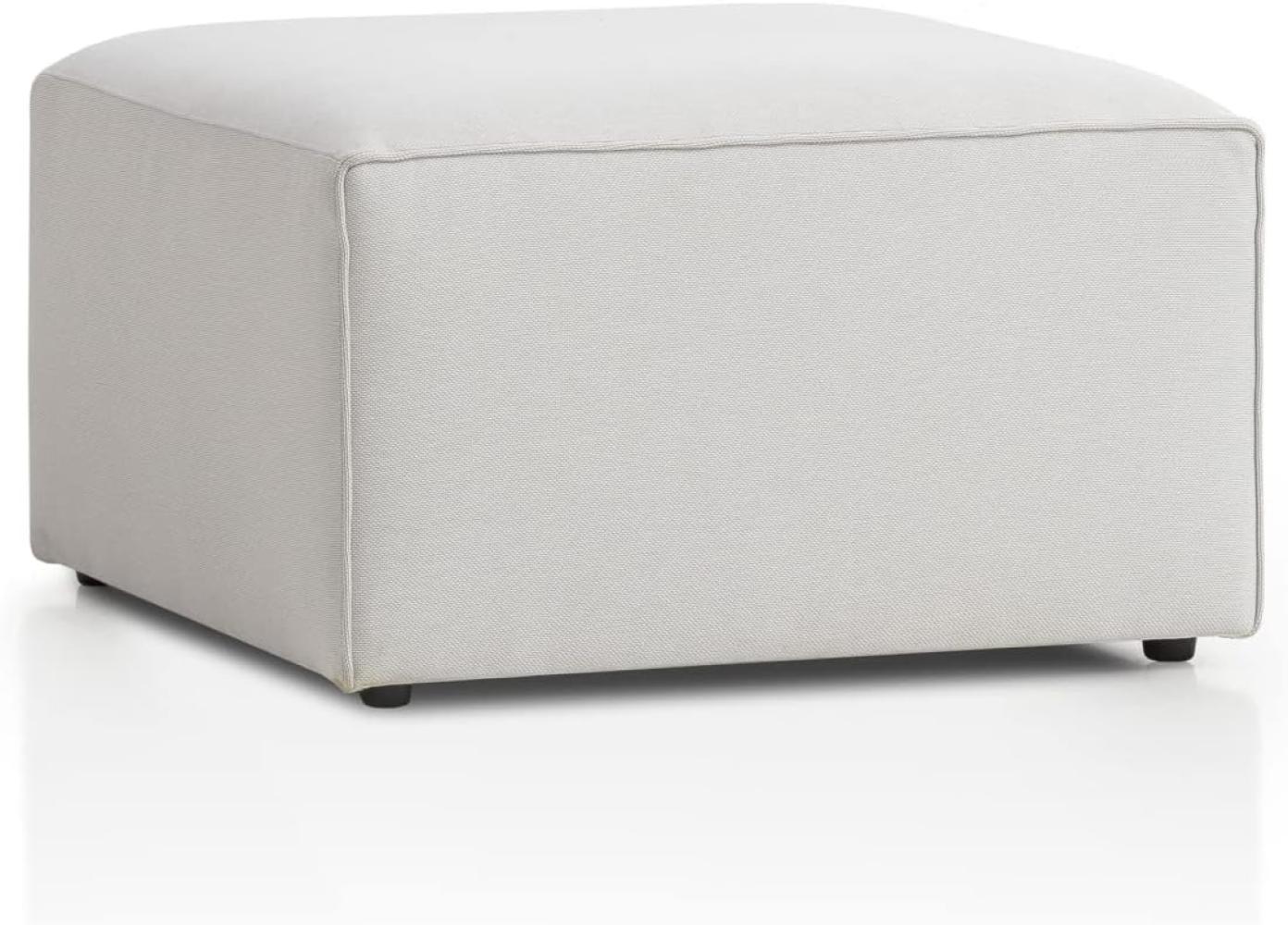 Genua Modular Sofa, individuell komibinierbare Wohnlandschaft, Hocker - strapazierfähiges Möbelgewebe, produziert nach deutschem Qualitätsstandard, weiß Bild 1