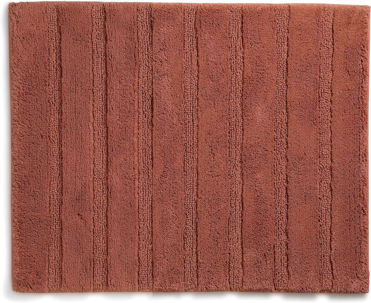 Kela Badematte Megan, 65 cm x 55 cm, 100% Baumwolle, Terra, rutschhemmend, waschbar bis 30° C, geeignet für Fußbodenheizung, 23588 Bild 1