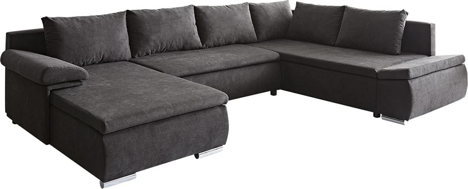 Couch Abilene Schwarz 325x230 cm Ottomane variabel Schlaffunktion Wohnlandschaft Bild 1
