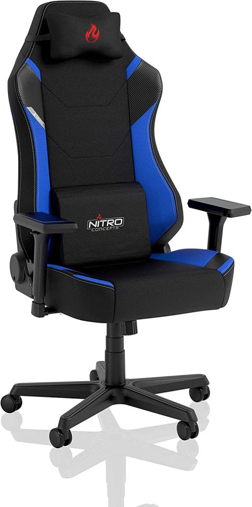 Nitro Concepts X1000 PC-Gamingstuhl 135 kg Gepolsterter Sitz Gepolsterte Rückenlehne PC Schwarz/Blau Bild 1