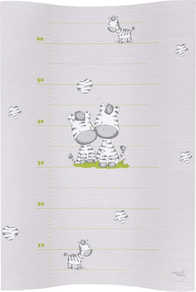 Ceba Baby Wickelauflage Wickelunterlage Wickeltischauflage 2 Keil 70x50 cm Abwaschbar - Zebra Grau 70 x 50 cm Bild 1