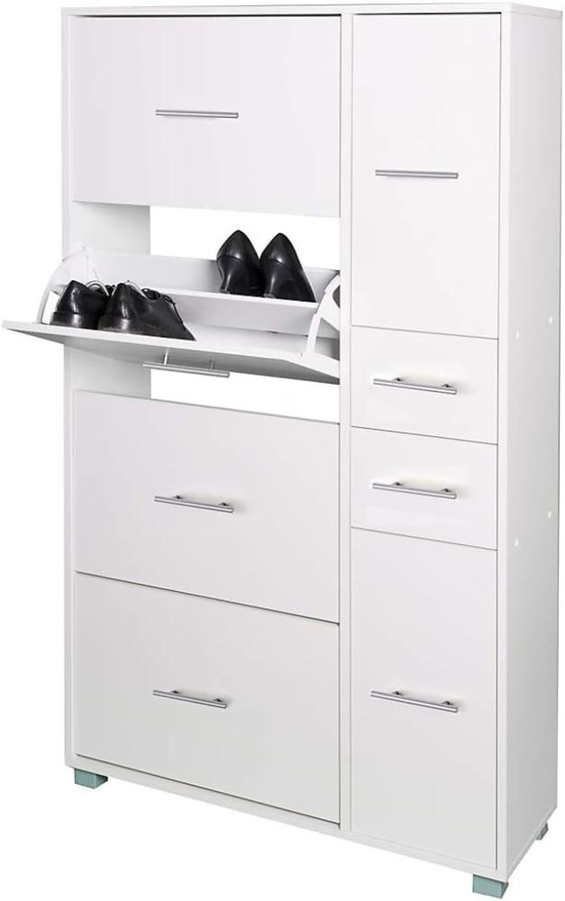 SCHILDMEYER Maxi Schuhschrank Schuhablage Schuhkommode weiß 88,4 x 163,7 x 30 cm Bild 1