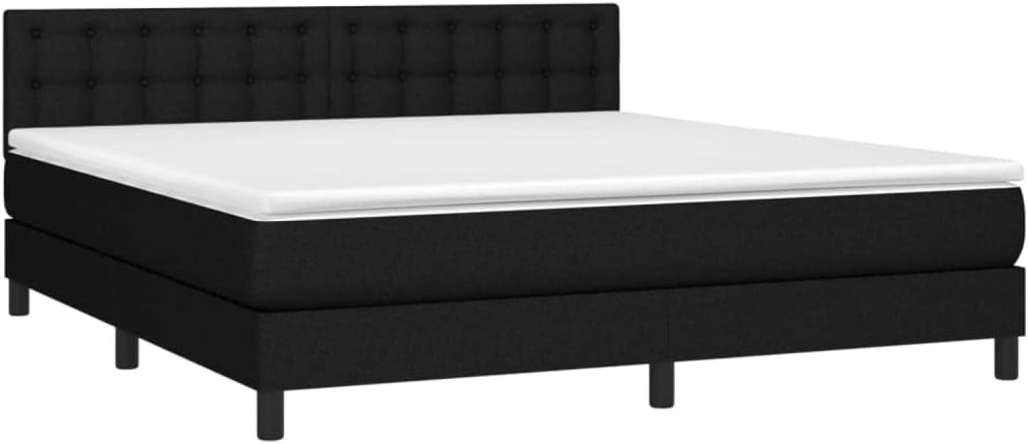 Boxspringbett mit Matratze & LED Schwarz 180x200 cm Stoff (Farbe: Schwarz) Bild 1