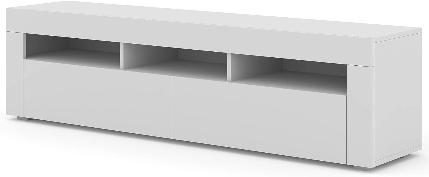 Domando Lowboard Porlezza Modern Breite 160cm, stehend oder hängend, Rahmenoptik in Weiß Matt Bild 1