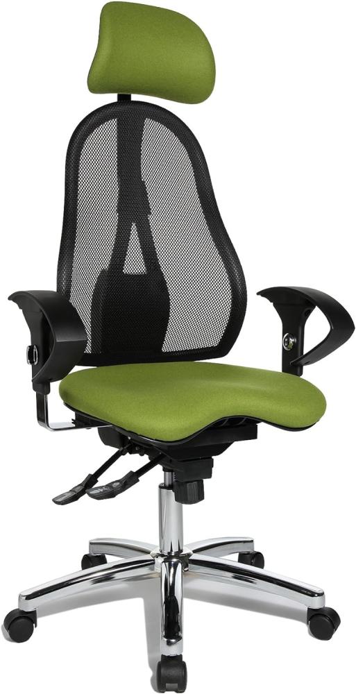 Topstar Sitness 45, Fitness-Drehstuhl, Bürostuhl, Schreibtischstuhl, inklusive höhenverstellbare Armlehnen und Kopfstütze, grün Bild 1