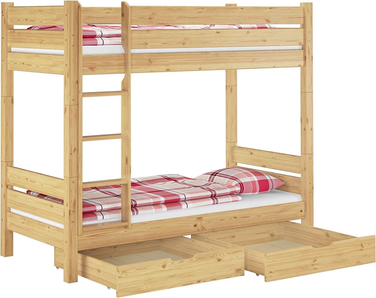 Erst-Holz Stockbett für Erwachsene 90x200 Etagenbett teilbar 2 Rollroste Doppelbettkasten Bild 1