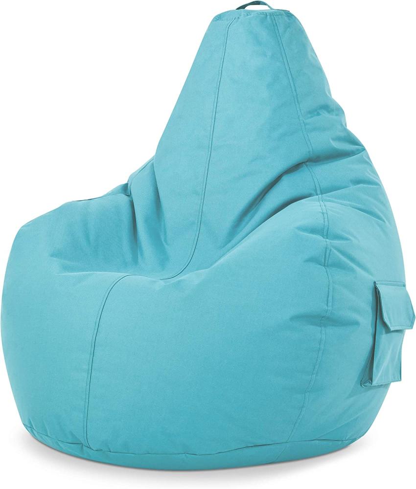Green Bean© Sitzsack mit Rückenlehne "Cozy" 80x70x90cm - Gaming Chair mit 230L Füllung - Bean Bag Lounge Chair Sitzhocker Türkis Bild 1