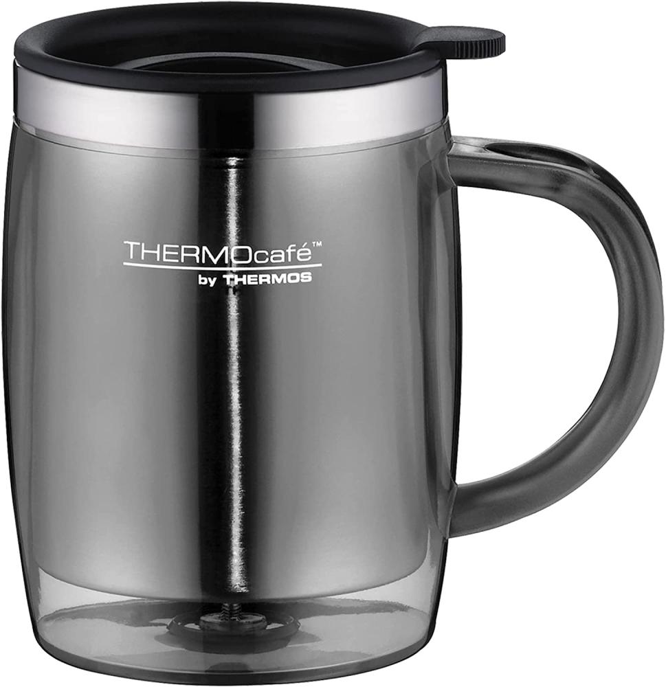 THERMOS 'Desktop Mug' Thermobecher, Edelstahl/PP, grau, 350 ml Bild 1