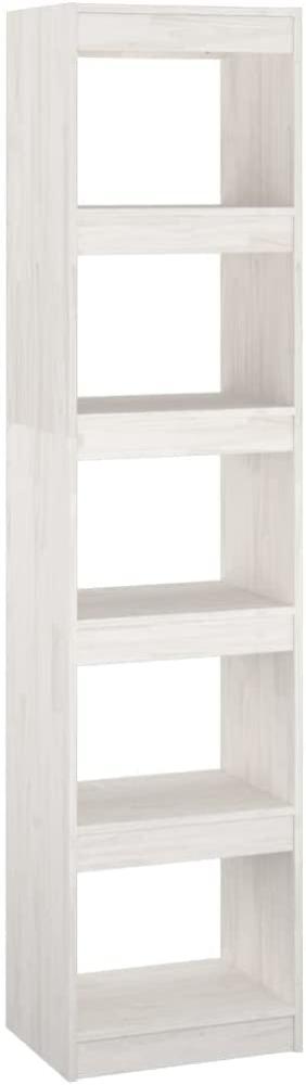 Bücherregal/Raumteiler Weiß 40x30x167,5 cm Massivholz Kiefer Bild 1