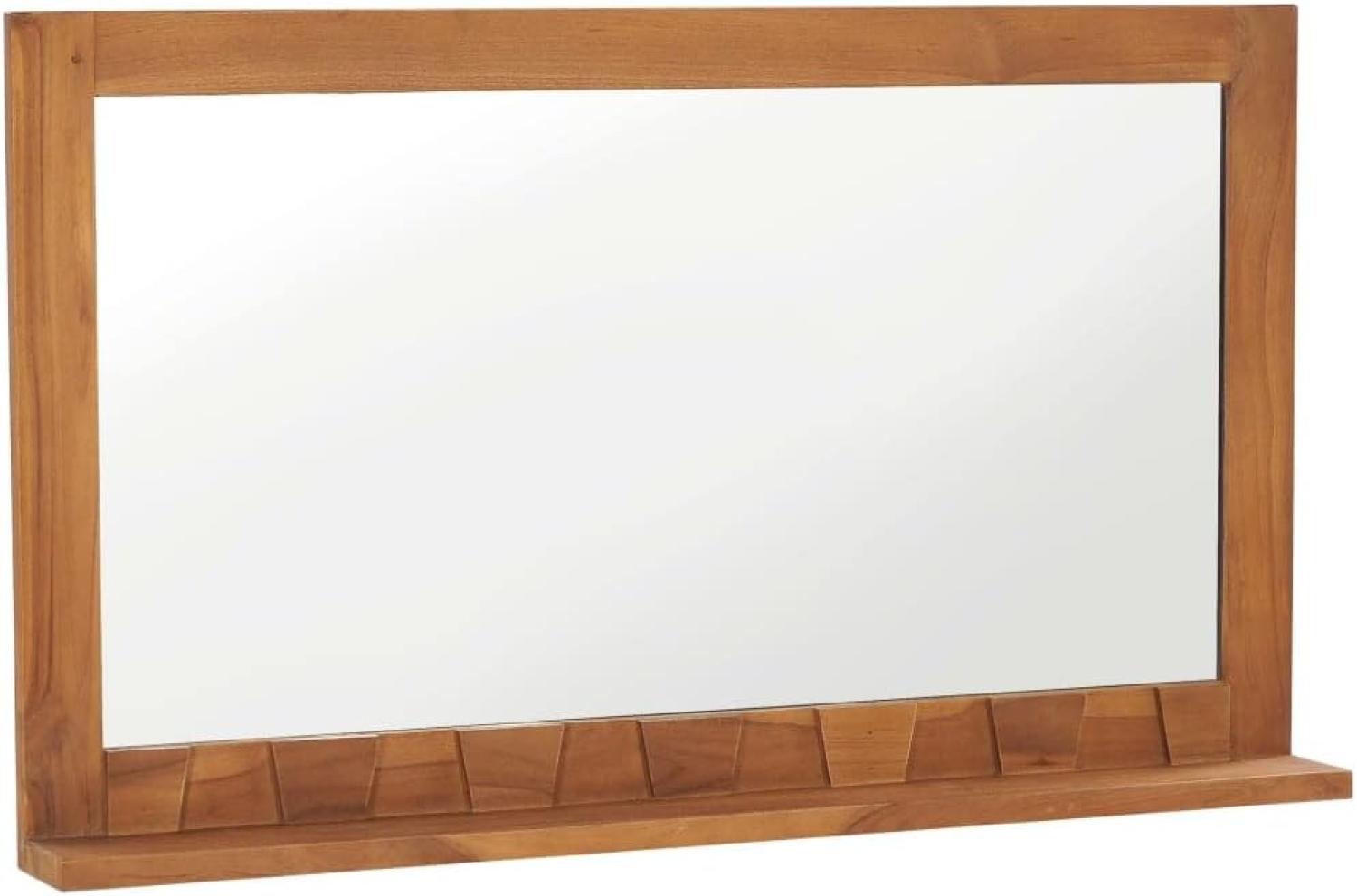 vidaXL Wandspiegel mit Regal 100×12×60 cm Teak Massivholz Bild 1