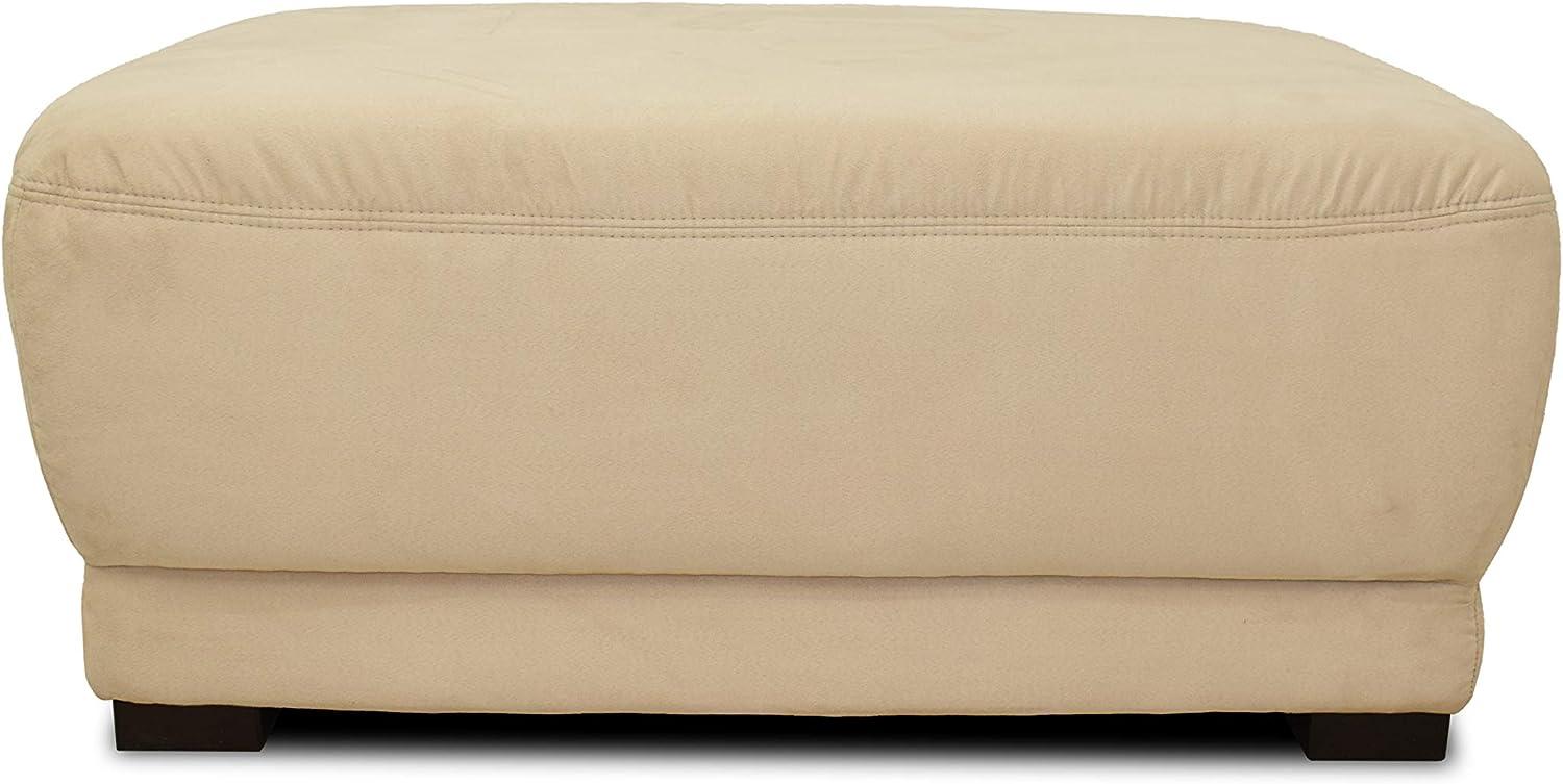Domo Collection Boxspringsofa Telos / Hocker mit Boxspringfederung / Beistellhocker für Couch / Maße: 109/78/46 cm (B/T/H) / Farbe: beige (hell) Bild 1