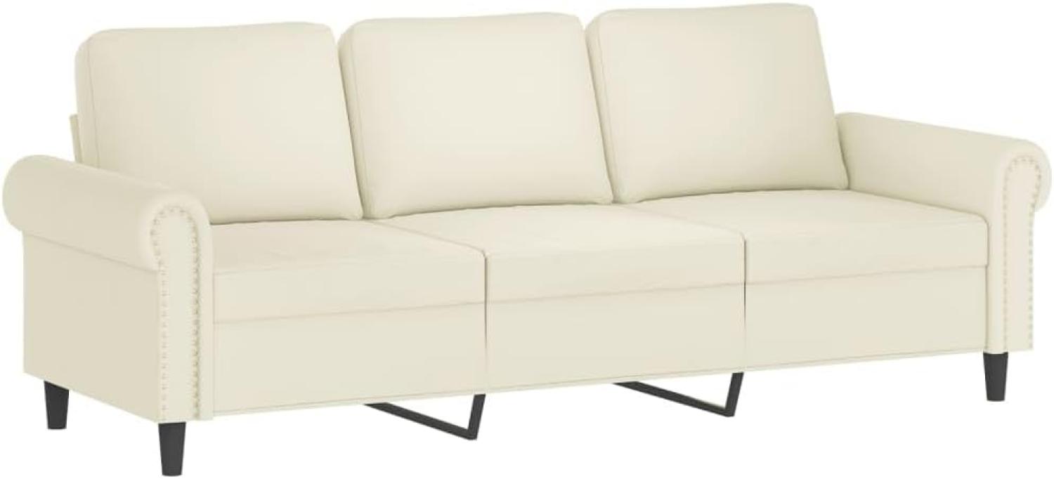 vidaXL 3-Sitzer-Sofa Creme 180 cm Samt Bild 1
