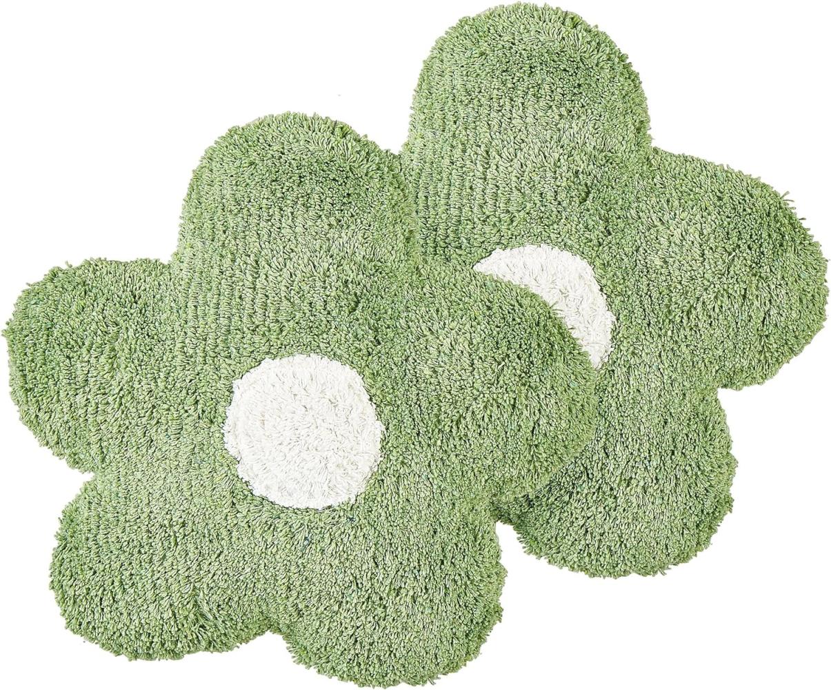 Dekokissen Baumwolle Blumenform grün 30 x 30 cm 2er Set SORREL Bild 1