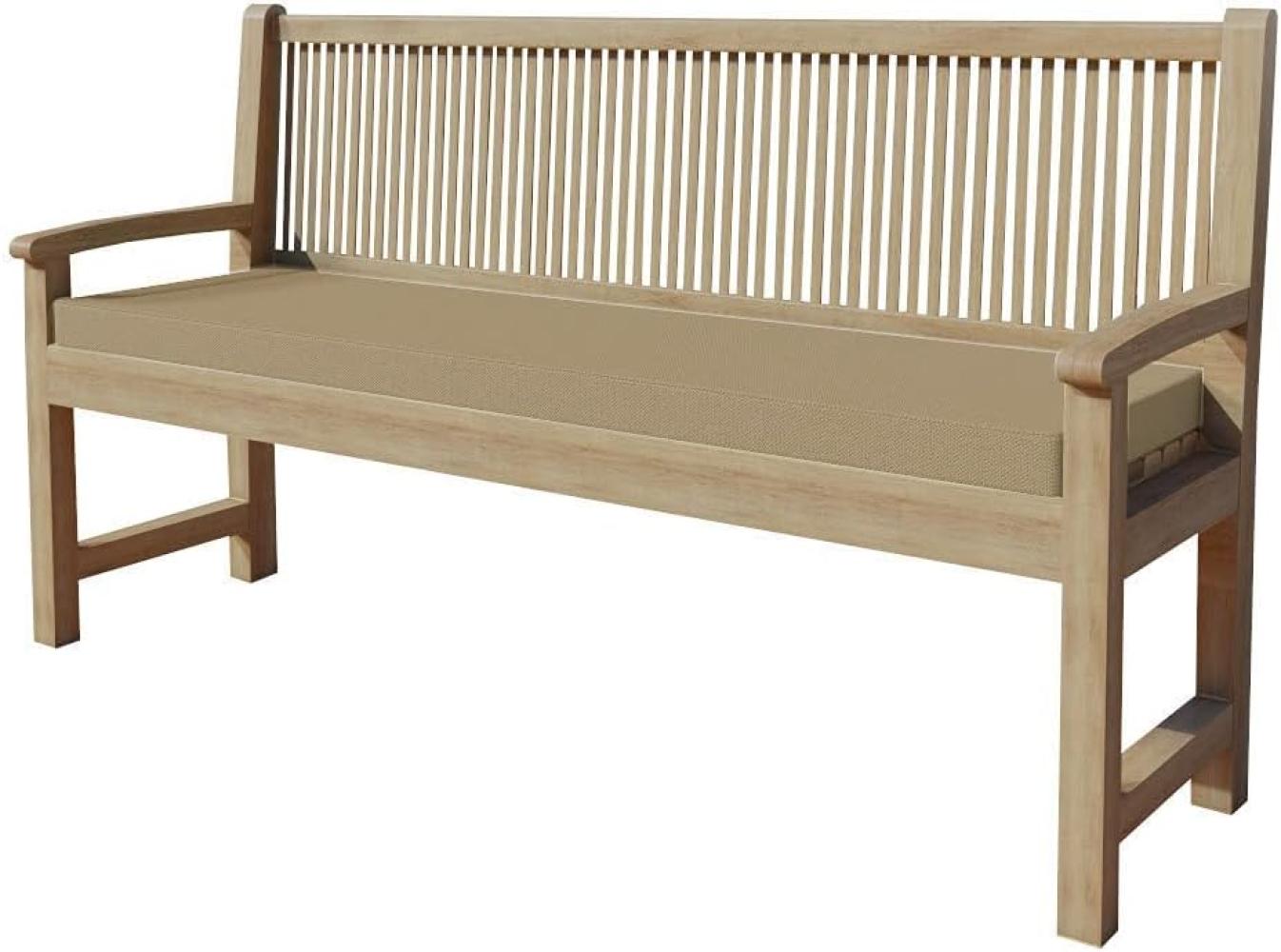 chilly pilley Bankkissen Bankauflage Polsterauflage Reißverschluss mit Schlaufen Kissen für Gartenbank Gartenbankauflage für Gartenmöbel Sitzkissen & Rückenkissen Outdoor (120 x 40 x 5 cm, Beige) Bild 1