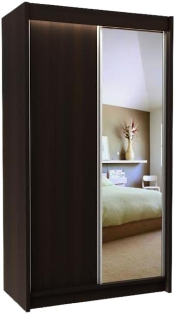 Schwebetürenschrank mit Spiegel TARRA, schwarz, 150x216x61 Bild 1
