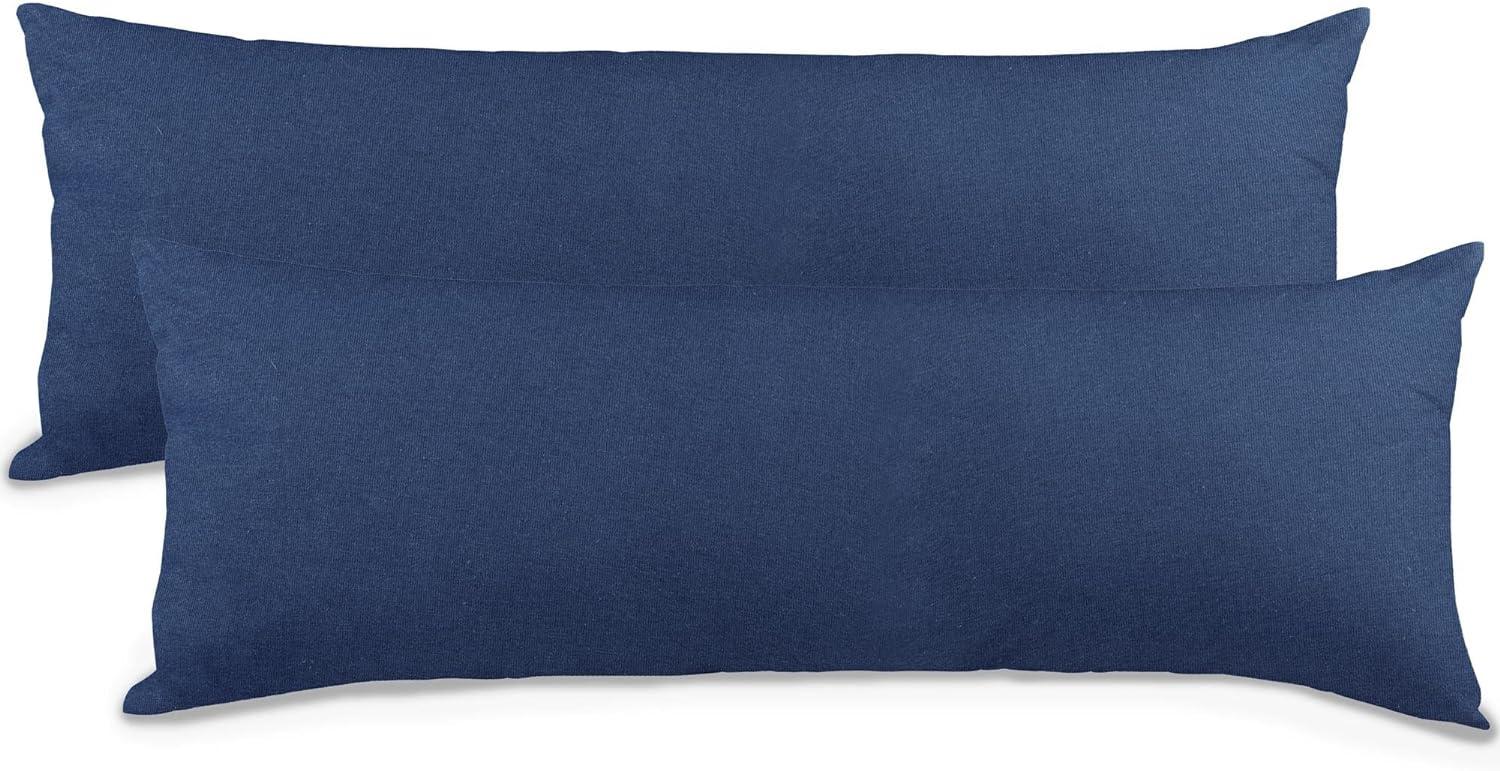aqua-textil Classic Line Kissenbezug 2er-Set 40 x 200 cm dunkel blau Baumwolle Seitenschläferkissen Bezug Reißverschluss Bild 1