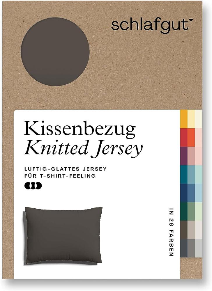 Schlafgut Knitted Jersey Bettwäsche | Kissenbezug einzeln 70x90 cm | sand-deep Bild 1