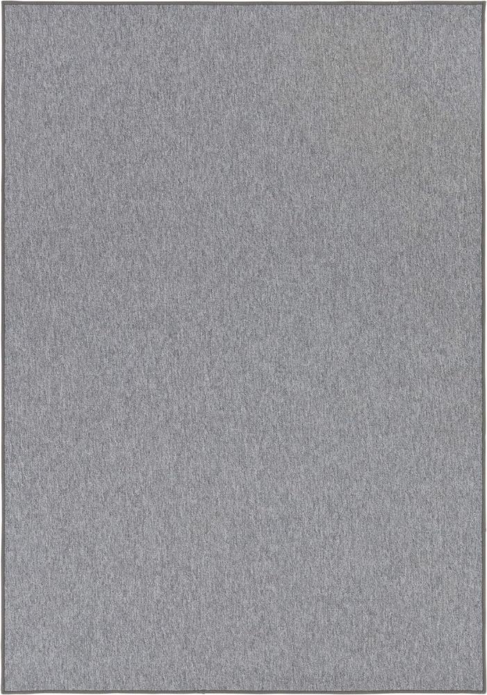 Feinschlingen Teppich Casual Hellgrau Uni Meliert - 80x200x0,4cm Bild 1