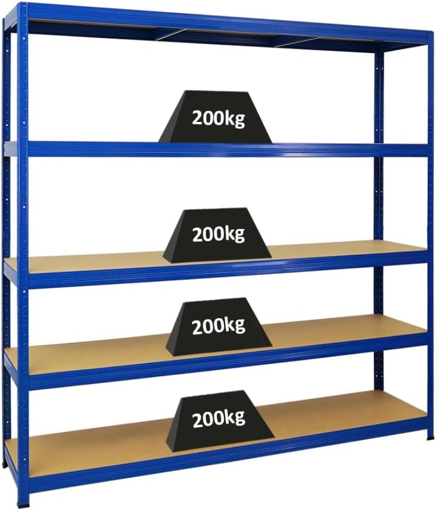 PROREGAL Schwerlastregal Giant Elephant Blau 180x180x45cm Fachlast 200kg Kellerregal, Steckregal, Garagenregal, Lagerregal Bild 1