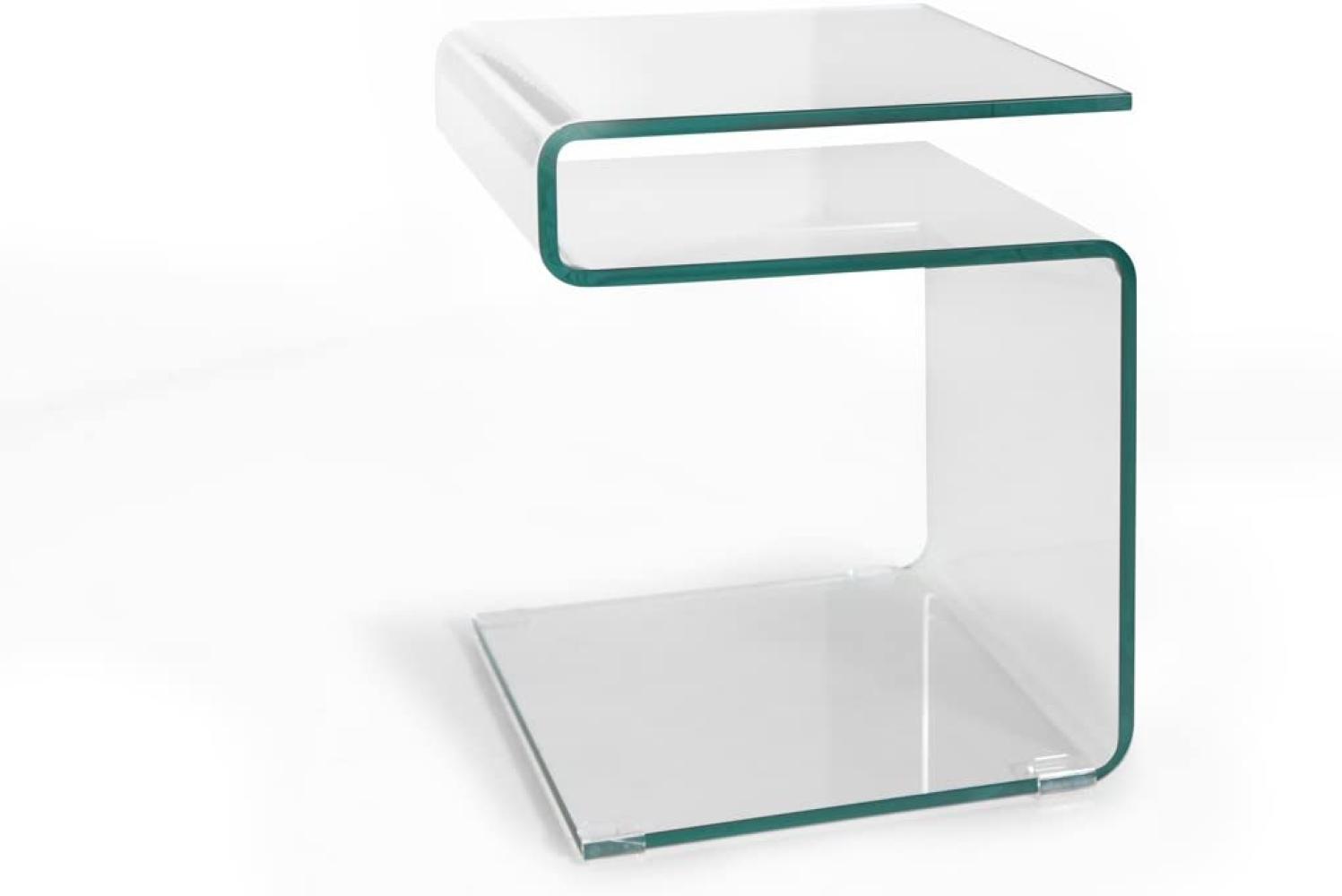 Beistelltisch Glastisch Couchtisch S-Form gebogen Klarglas ca. 42 x 48 x 38 cm Susy Bild 1