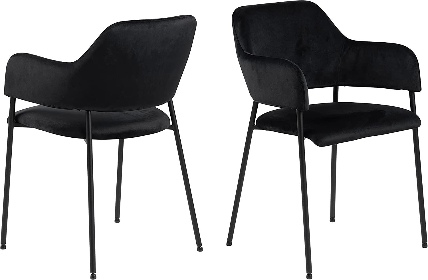 2x Lisa Esszimmerstuhl Armlehne schwarz Stuhl Set Esszimmer Stühle Küchenstuhl Bild 1