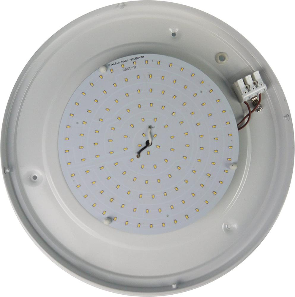 LED-Deckenleuchte rund, Schliffglas satiniert, Dekorring Altmessing, Ø 25cm Bild 1
