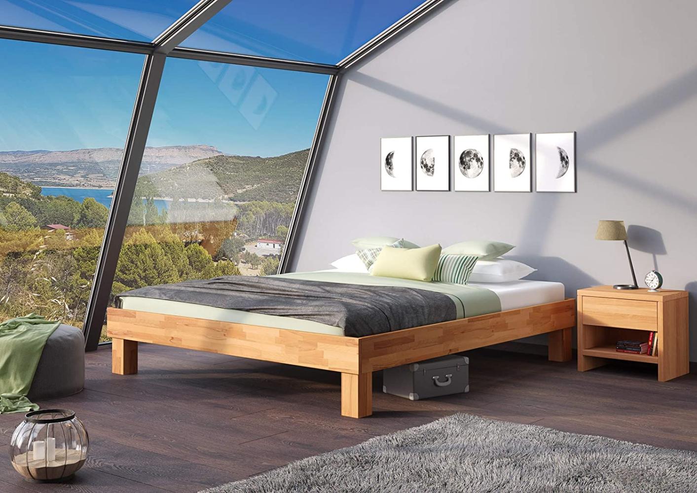 Erst-Holz Extra komfortables Doppelbett 180x200 Buche Bettrahmen Holzbett V-60. 87-18 inkl. Rollrost und Matratze Bild 1