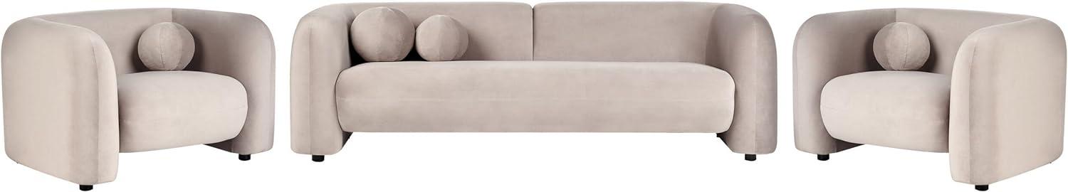 5-Sitzer Sofa Set Samtstoff taupe LEIREN Bild 1