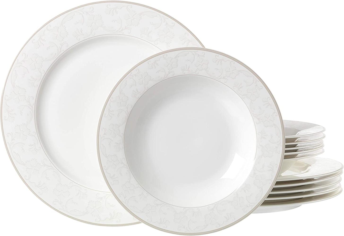 Ritzenhoff & Breker Tafelservice Teller Set, Geschirr-Set ISABELLA (12-tlg), 6 Personen, Porzellan, extravagantes Design, 12 Teile, für 6 Personen Bild 1