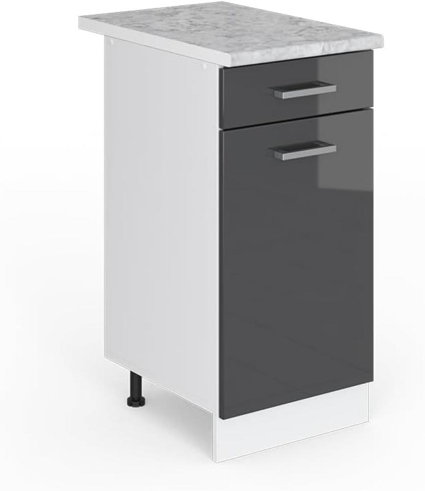 Vicco Küchenschrank R-Line Küchenzeile Hängeschrank Unterschrank Küchenschränke Küchenunterschrank Arbeitsplatte (anthrazit mit Arbeitsplatte, Schubunterschrank 40 cm) Bild 1