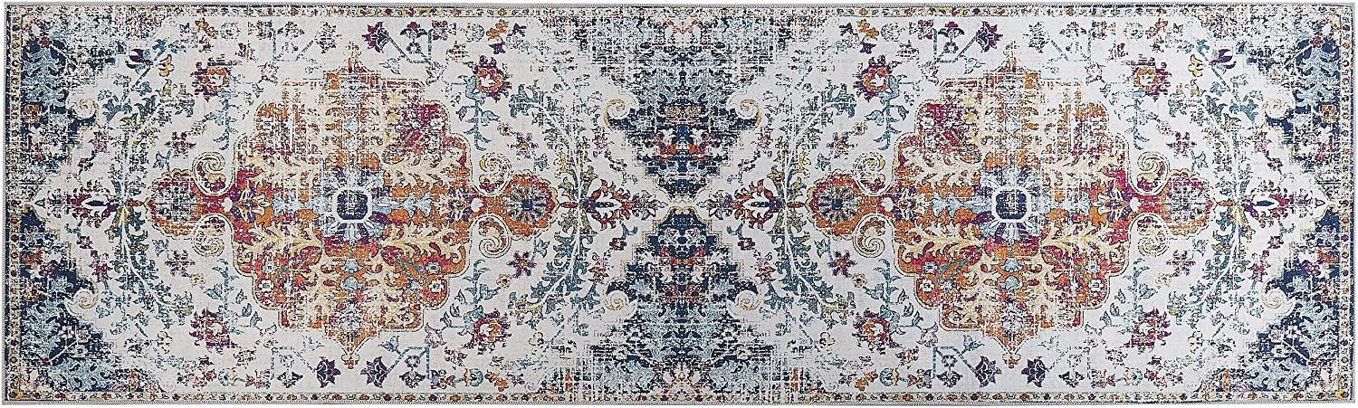 Teppich mehrfarbig orientalisches Muster 60 x 200 cm Kurzflor ENAYAM Bild 1