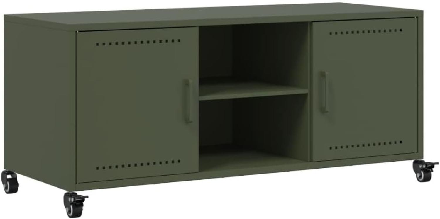 TV-Schrank Olivgrün 100,5x39x43,5 cm Kaltgewalzter Stahl 846666 Bild 1