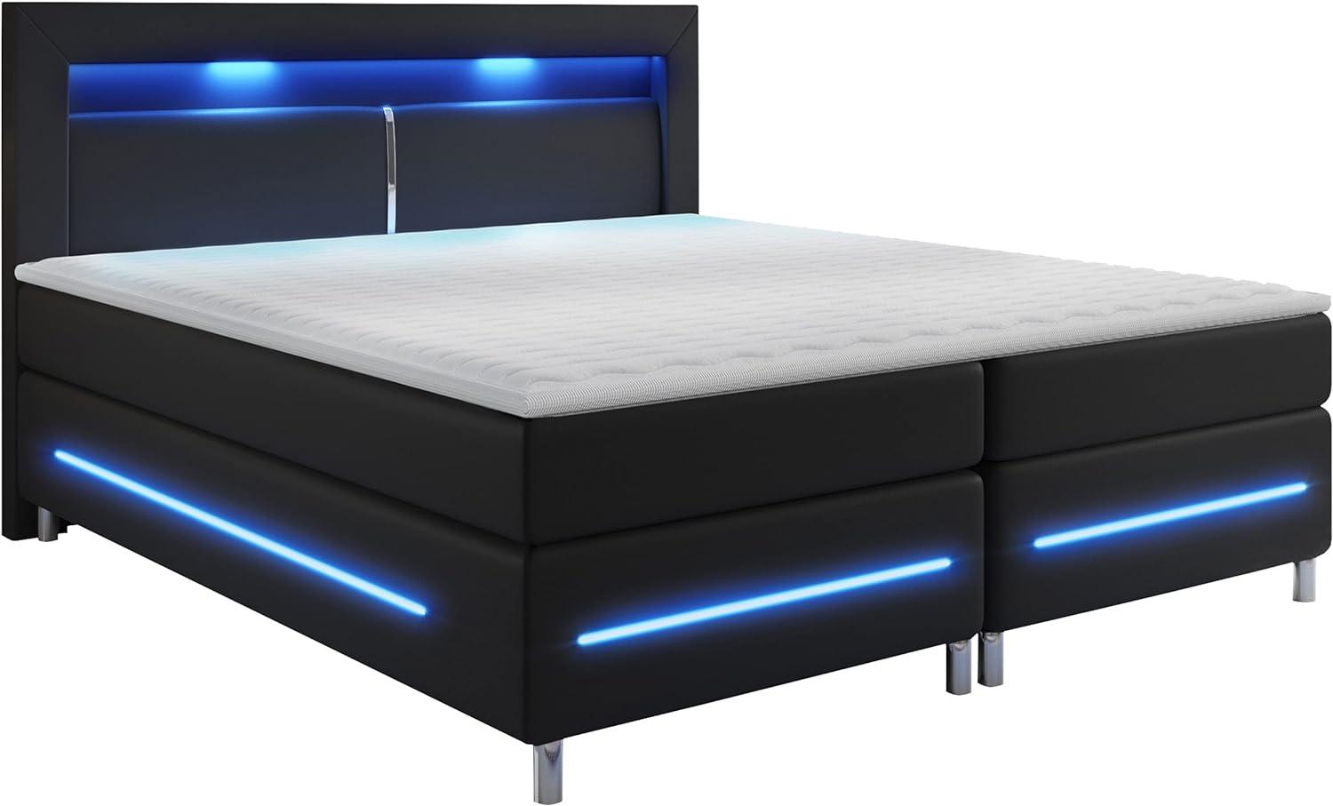 Boxspringbett Amarante LED, Blauer LED-Beleuchtung, Farbe: Soft-KM 100 Bild 1