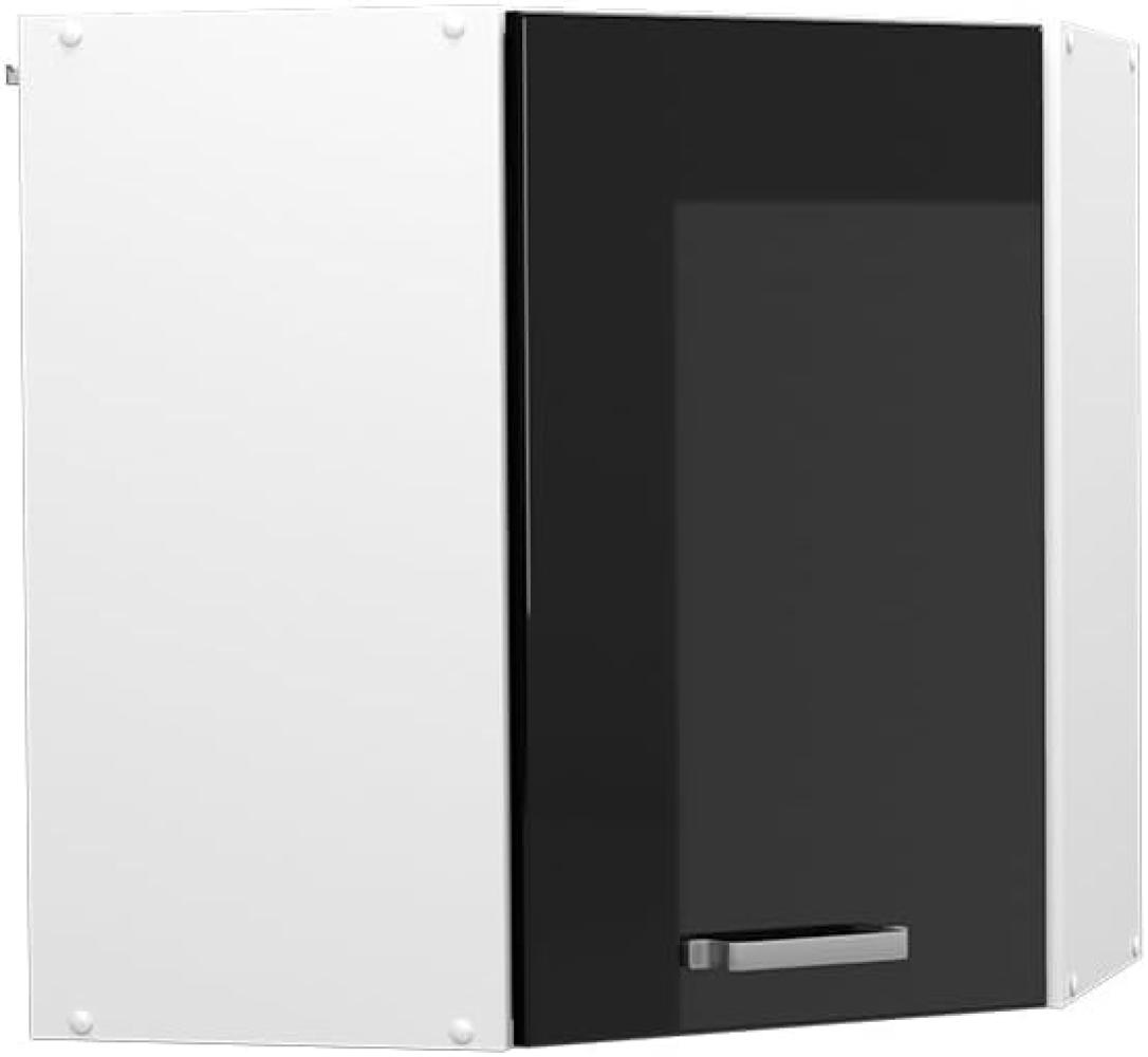 Vicco Eckhängeschrank Küchenschrank R-Line Solid Weiß Schwarz 57 cm modern Bild 1