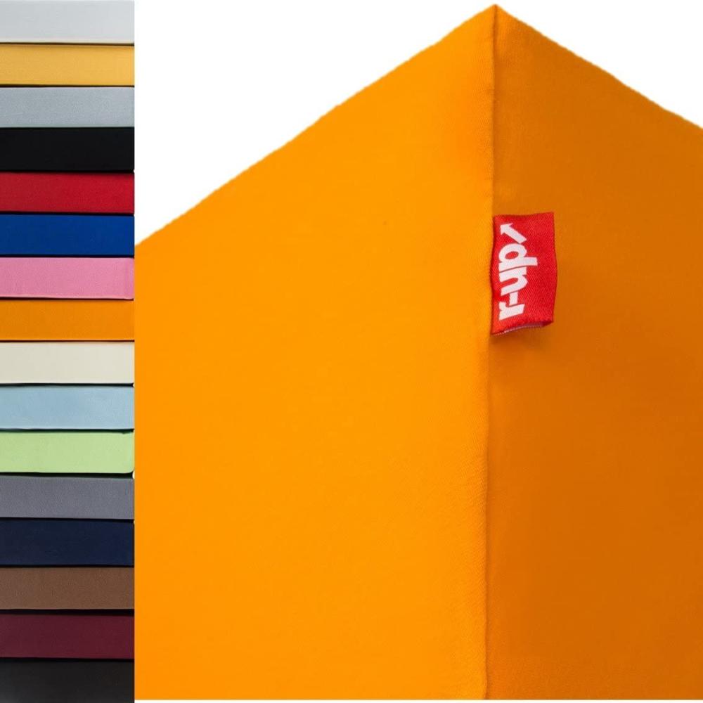 r-up Passt Spannbettlaken 90x200-100x200 bis 35cm Höhe viele Farben 100% Baumwolle 130g/m² Oeko-Tex stressfrei auch für hohe Matratzen (orange) Bild 1