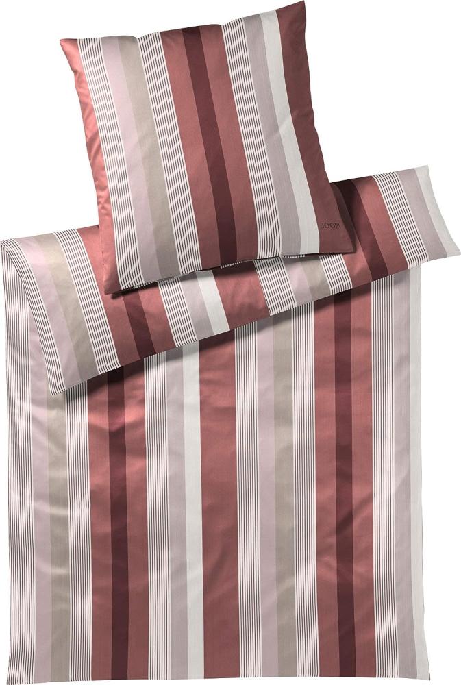 JOOP Bettwäsche Stripes ruby | 155x220 cm + 80x80 cm Bild 1