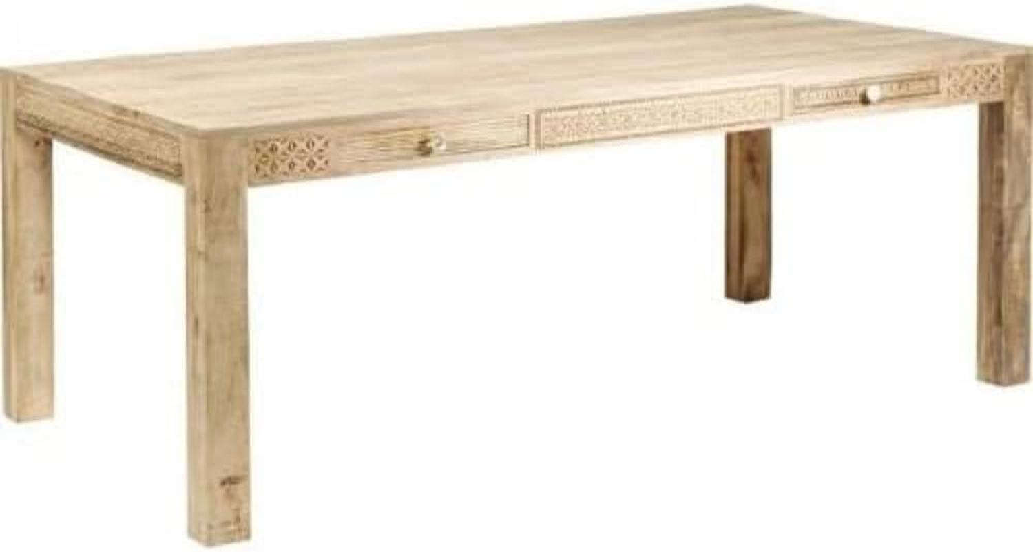 Kare Tisch Puro Plain, 81935, massiver Echtholztisch aus Mangoholz, großer Esszimmertisch, Esszimmertafel, lackiert, braun(HxBxT) 76x200x100 cm Bild 1