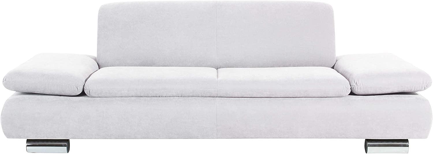 Terrence Sofa 2,5-Sitzer Veloursstoff Creme Metallfüße verchromt Bild 1