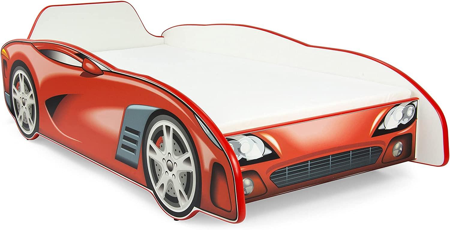 Leomark Autobett aus Holz - Sport Car - Kinderbett mit Matratze (140/70 cm) Bild 1