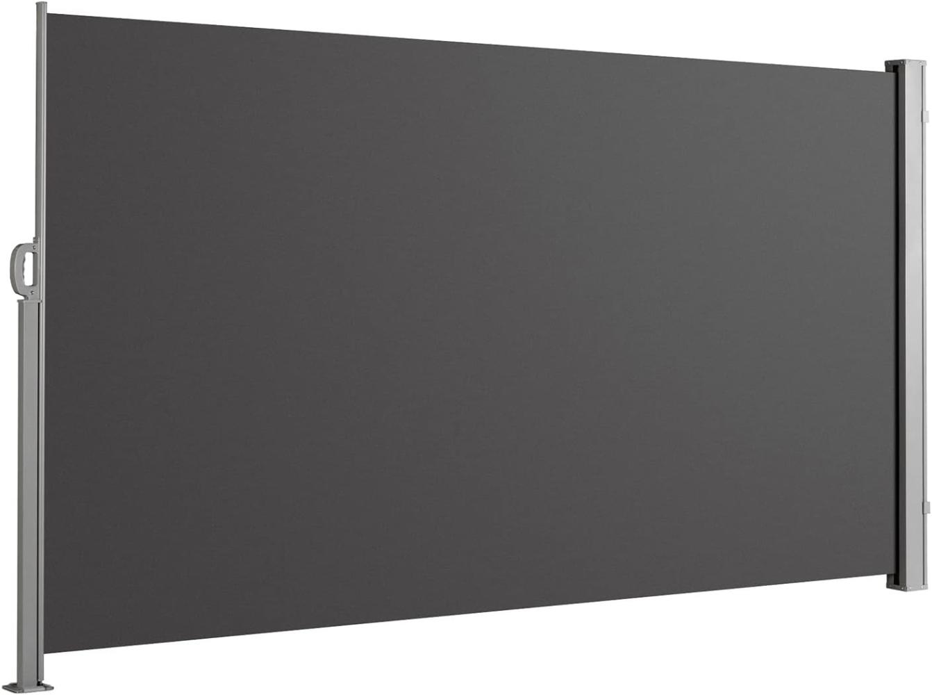 SVITA Seitenmarkise ausziehbar Sichtschutz 300x160 cm Dunkelgrau Bild 1