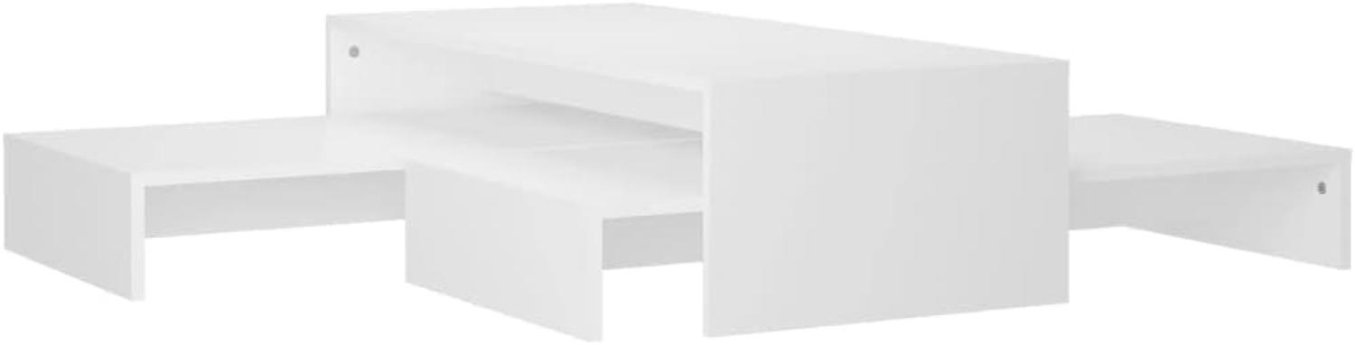 vidaXL Satztisch-Set Weiß 100x100x26,5 cm Spanplatte Bild 1