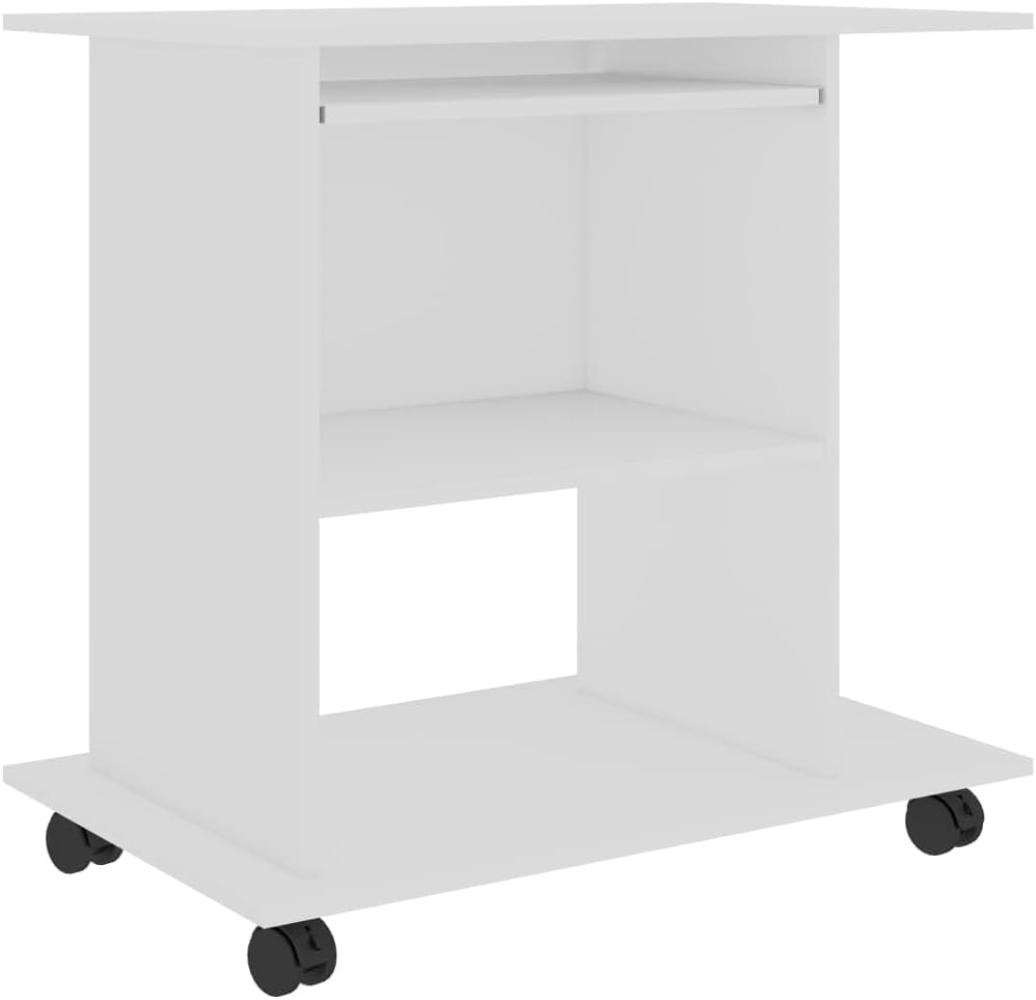 PC-Tisch, Spanplatte Weiß, 80 × 50 × 75 cm Bild 1